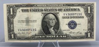1935 - E $1 Dollar Bill Silver Certificate Note Blue Seal Banknote Unc Gem Crisp