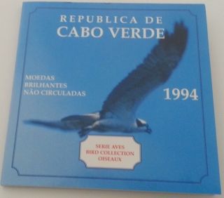 Cape Verde Official Set Bu 1994 1 5 10 20 50 100 Escudos Birds Animals