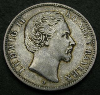 Bavaria (german State) 2 Mark 1876 D - Silver - Ludwig Ii.  - Vf - 1679