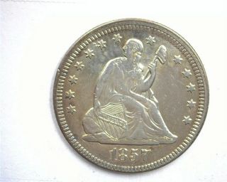 1857 Seated Liberty Silver 25 Cents Nearly Uncirculated
