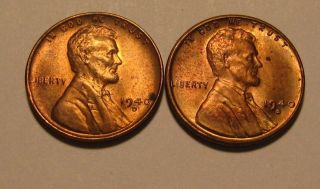 1940 D & 1940 S Lincoln Cent Penny - Mixed Bu - 93sa