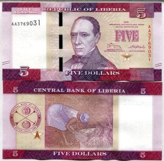 Liberia 5 Dollars 2016 P Unc