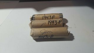 (3) Rolls Of War Nickels 1943p 30 Silver Vg To Vf