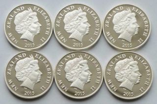 Zealand Set of 6 coin 2 dollar 2015 DISNEY PRINCESSES 2