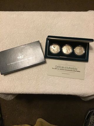 1994 U.  S.  Veterans Commemorative Silver Dollars 3 - Coin Proof Set