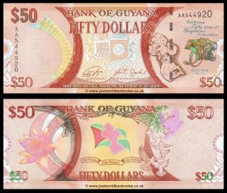 Guyana 50 Dollars 2016 Commemorative - Unc - Pick 2016
