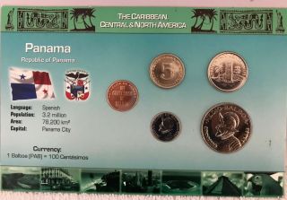 Panama: 5 - Coin Uncirculated Proof Set 1993 - 2003 Gem Bu In Pack.