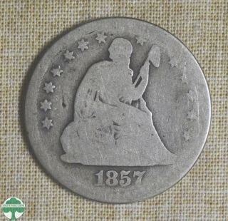 1857 Seated Liberty Quarter - About Good Details