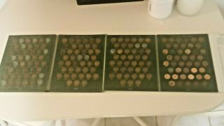 Penny Coin Album 1909 - 1970 S Lincoln Cents 158 Of 172 Coin Slots Filled