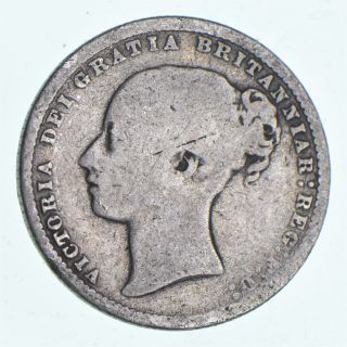 1875 United Kingdom 1 Shilling - World Silver Coin - 4.  9g 832