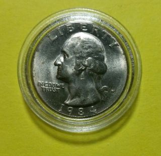 1984 Usa Washington Quarter Dollar Coin – In Coin Capsule - American Eagle - D