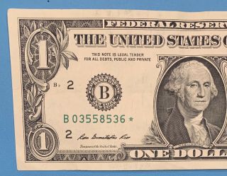 2009 B Series $1 One Dollar Bill Fancy Rare Low 640k Run Star Note Frn Cool Us