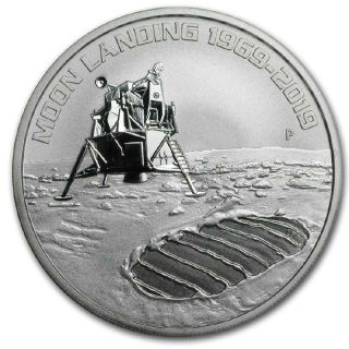 2019 Australian 1 Oz Silver 50th Anniversary Of The Moon Landing Bu