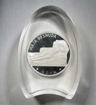 Equatorial Guinea 1970 100 Pesetas Maja Desnuda Nude Silver Proof Coin Ah936