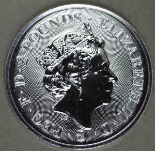 Great Britain 2019 £2 (2 Pounds) Royal Arms 1 Ounce Silver Coin 2