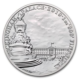 2019 U.  K.  2 Pounds 1 Oz Silver Bu Buckingham Palace Landmarks Of Britain