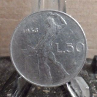 Circulated 1956 50 Lira Italian Coin (40317))  1.