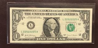 2017 $1 Dollar Bill Frn 6 Of A Kind Binary