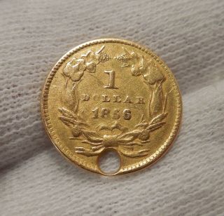 1856 - Liberty Head Gold Dollar - $1 - Type 3 - U.  S.  Gold Piece - U.  S.  Gold Coin 7