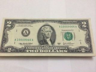 2003 $2 Us Two Dollar Bill Note