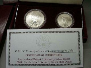 1998 Robert Kennedy U.  S.  Comm 2 Coin Silver Proof Set Complete Ogp Box