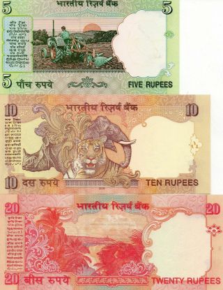 Set Of 3 Indain Bank Notes,  Different Number Note Will Be Given,  Random Pick