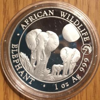 2014 1 Oz Silver Somalian Elephant Horse Privy Coin