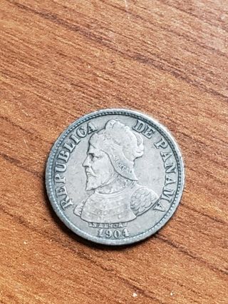 1904 Panama 5 Cinco Centavos Silver Coin