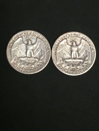 2 1960 - D washington Silver Quarters 3
