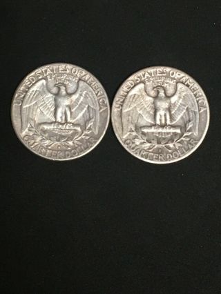 2 1960 - D washington Silver Quarters 4