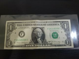 1969 Series C F/c (georgia) $1 Federal Reserve Note One Dollar Bill