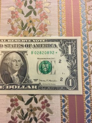 2017 $1 Dollar Bill Uncirculated Star Note