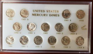 1941 - 1945 Mercury Dime War Time Short Set Bu/choice Bu Coins