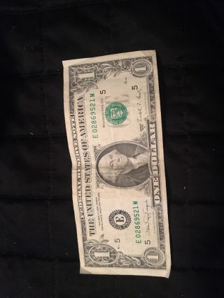 1988 A $1 Dollar Bill Federal Reserve Note Old Us Currency (circulated)