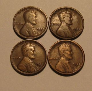 1923 S 1924 S 1925 D 1925 S Lincoln Cent Penny - Mixed - 13su