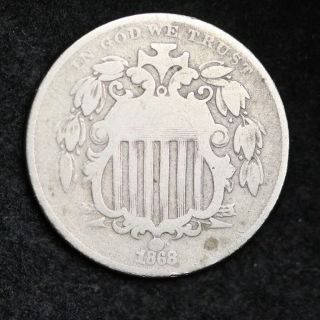 1868 Shield Nickel Choice G,  E249 Rf