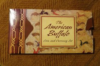 2001 American Buffalo Coin And Currency Set Coin,  Currency And Stamp Are