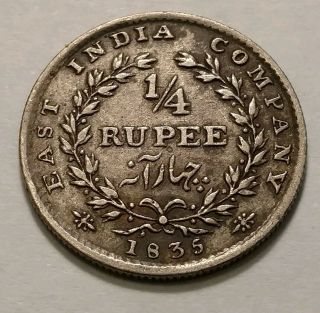 1835 East India Company 1/4 Rupee 4467