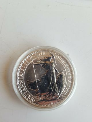 2006 Great Britain Britannia 2 Pounds 1 Oz Fine Silver Coin.