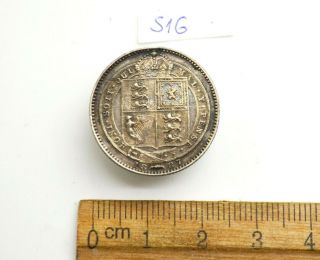 Great Britain Silver coin 1 shilling.  1887 3