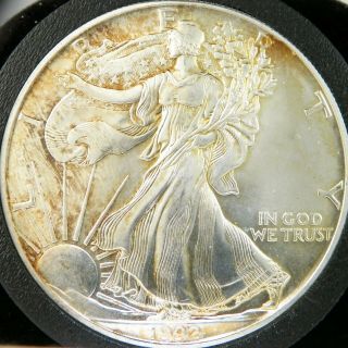 1992 American Silver Eagle Dollar $1.  999 Fine Silver