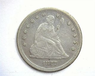 1877 - S Seated Liberty Silver 25 Cents Extremely Fine