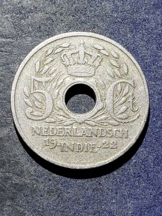 1922 Netherlands East Indies 5 Cents Coin