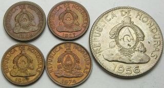 HONDURAS 1,  10 Centavos 1949/1957/1974 - 5 coins - 1817 ¤ 2