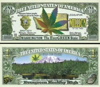 2pc Sleeved Washington,  420 Marijuana Novelty Dollar Bills Cannabis,