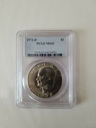 1972 D Eisenhower Dollar Ms65 Coin