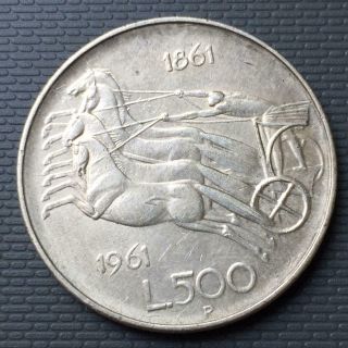 REPUBBLICIA ITALIANA 500 LIRE UNITA D ' ITALIA 1961 FDC ARGENTO 2