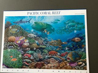 Us Postage Sheet Scott 3831 Pacific Coral Reef 37 Cent Mnh
