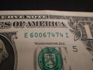 E 6006 7474 - 2013 $1 One Dollar Bill Fancy Serial 4 Pair Repeater Note