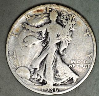 1936 - D Walking Liberty Half Dollar Silver Coin